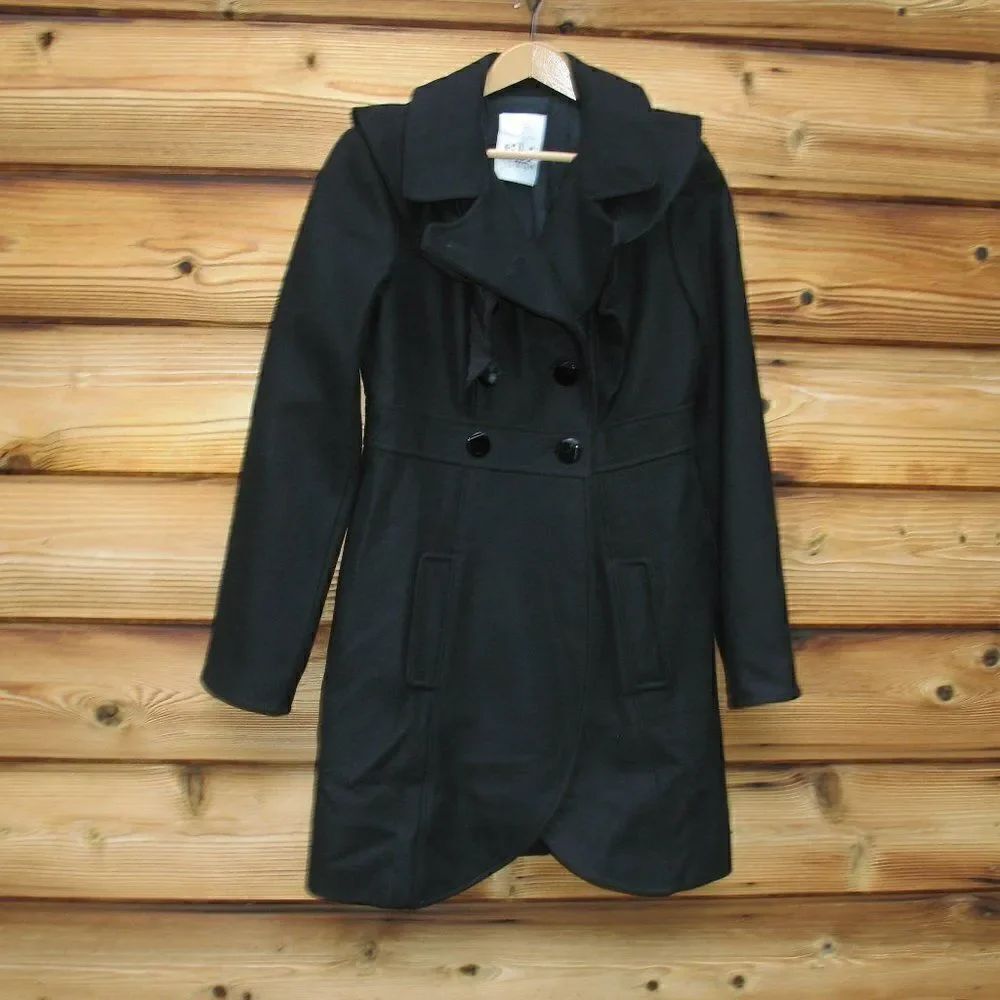 Tibi Black Wool Coat